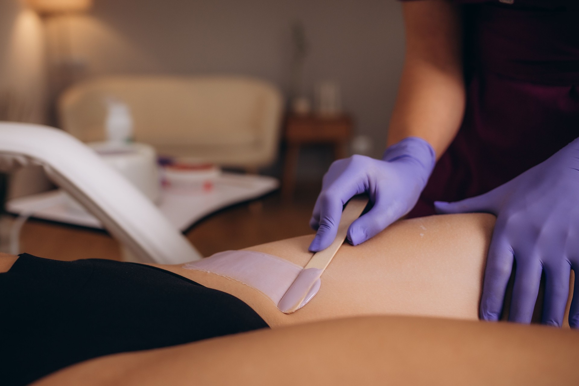 Female waxer practicing skills Female waxer practicing skills